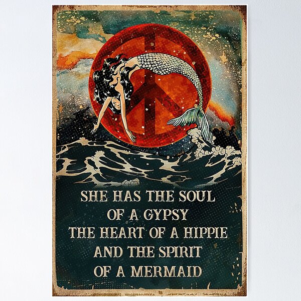 Item preview, She Has The Soul Of A Gypsy The Heart Of A Hippie And The Spirit Of A Mermaid designed and sold by KellenCowleyArt.