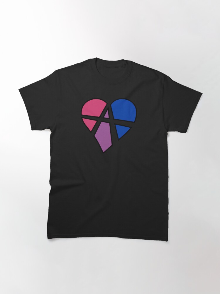 Classic T-Shirt, Bisexual Relationship Anarchy Heart (Black) designed and sold by polyphiliashop