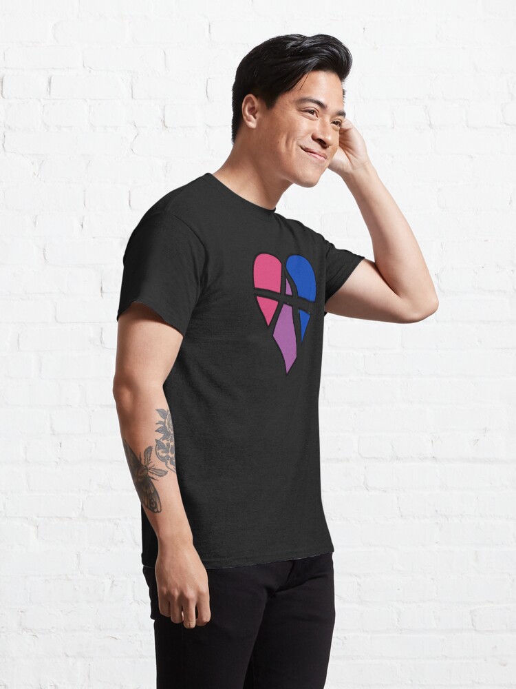 Thumbnail 5 of 7, Classic T-Shirt, Bisexual Relationship Anarchy Heart (Black) designed and sold by polyphiliashop.