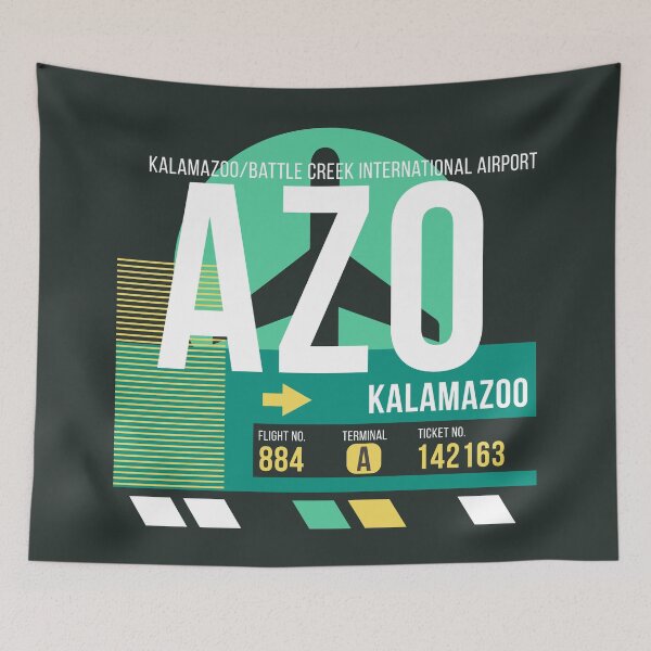 Item preview, Kalamazoo (AZO) Airport Code Baggage Tag designed and sold by SLAG-Creative.