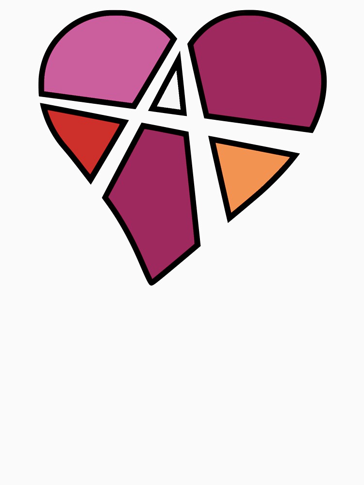 Lesbian Relationship Anarchy Heart (White) by polyphiliashop