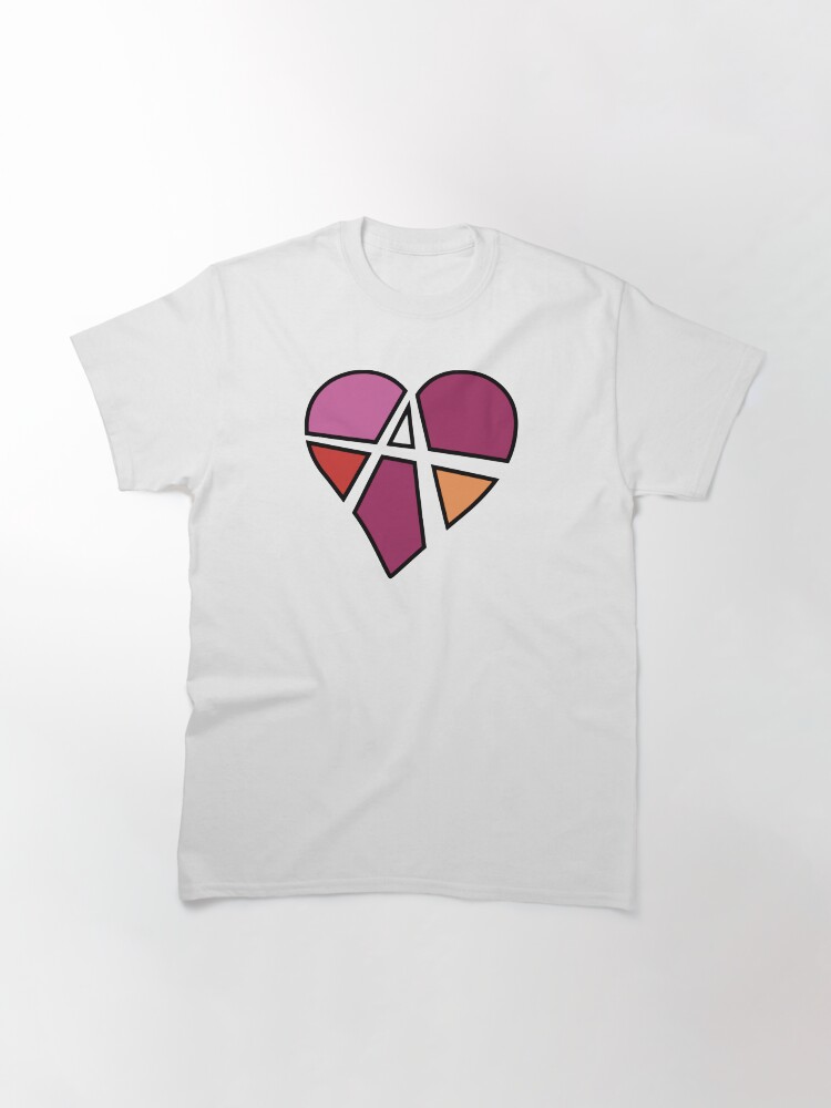 Alternate view of Lesbian Relationship Anarchy Heart (White) Classic T-Shirt