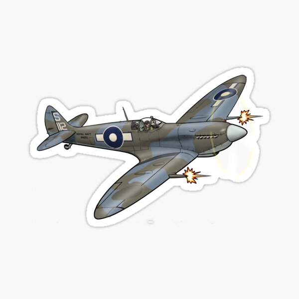 FAA Spitfire: This Pacific Seafire is the airframe that scored the last official Allied kill of WWII. By Ted Ward for Hush-Kit Sticker