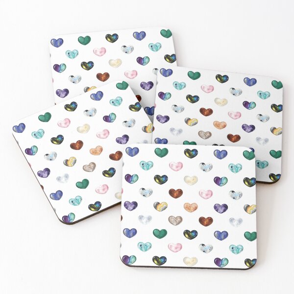 Item preview, Crystal Heart Repeat Pattern and Stickers: White designed and sold by Fleurescience.