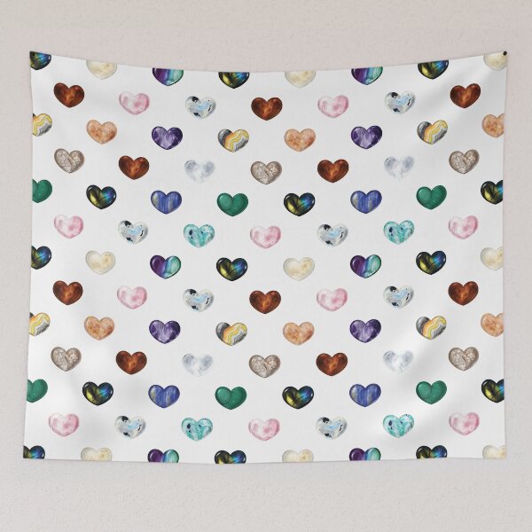 Item preview, Crystal Heart Repeat Pattern and Stickers: White designed and sold by Fleurescience.