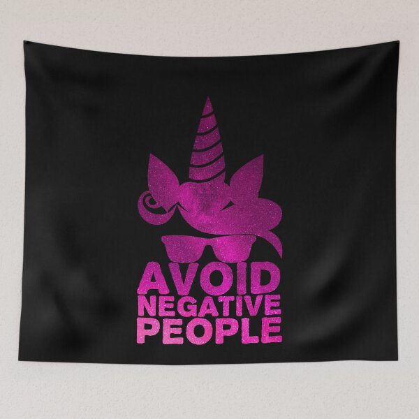 Item preview, Avoid Negative People - Magical Unicorn with Glasses designed and sold by hyggekrog.