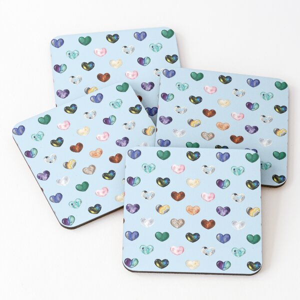 Item preview, Crystal Heart Repeat Pattern and Stickers: Blue designed and sold by Fleurescience.