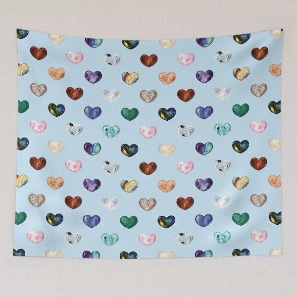 Item preview, Crystal Heart Repeat Pattern and Stickers: Blue designed and sold by Fleurescience.