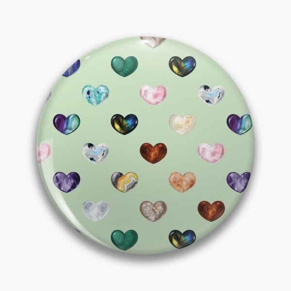 Item preview, Crystal Heart Repeat Pattern and Stickers: Green designed and sold by Fleurescience.