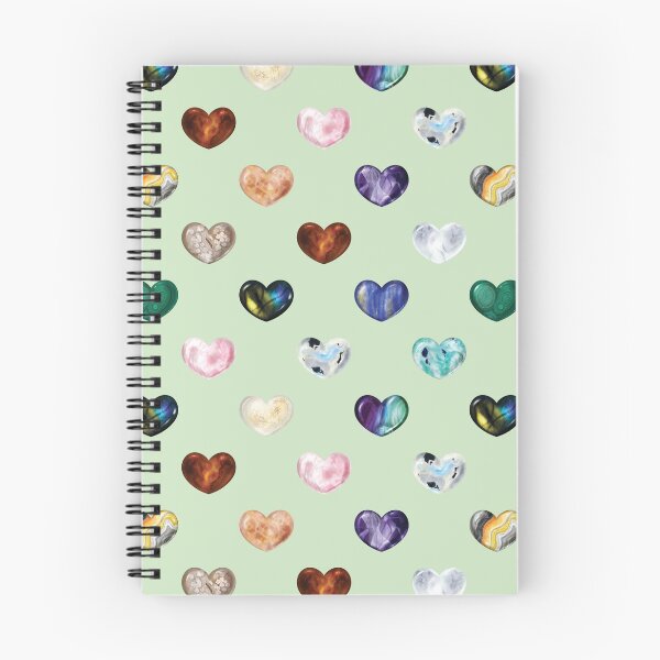 Item preview, Crystal Heart Repeat Pattern and Stickers: Green designed and sold by Fleurescience.
