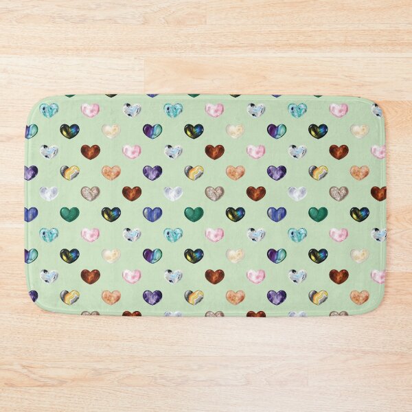 Item preview, Crystal Heart Repeat Pattern and Stickers: Green designed and sold by Fleurescience.