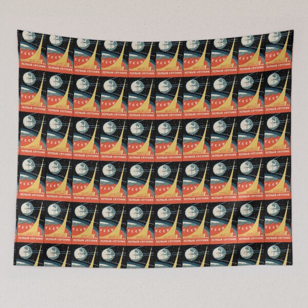 Item preview, Sputnik USSR Vintage Poster designed and sold by dinosareforever.
