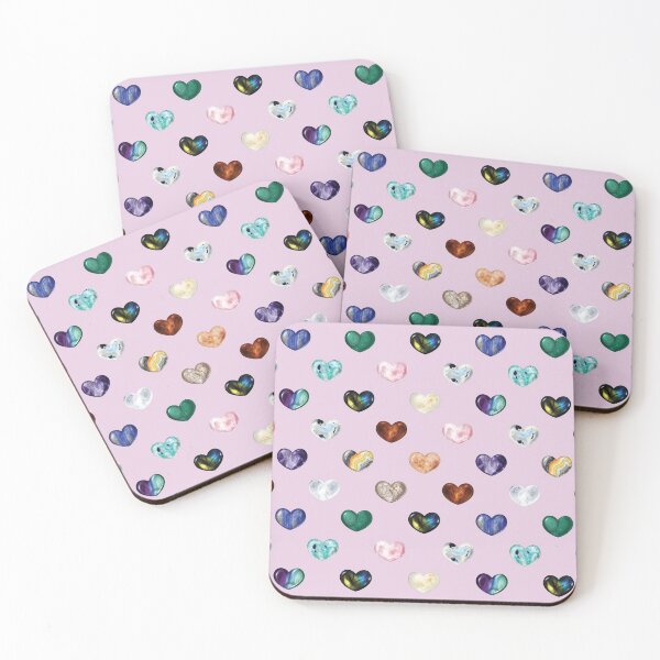 Item preview, Crystal Heart Repeat Pattern and Stickers: Purple designed and sold by Fleurescience.