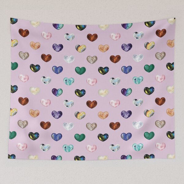 Item preview, Crystal Heart Repeat Pattern and Stickers: Purple designed and sold by Fleurescience.