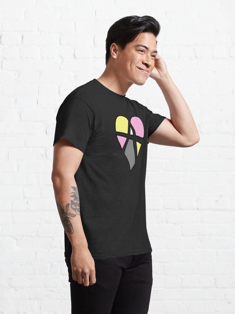 Alternate view of Queerplatonic Relationship Anarchy Heart (Black) Classic T-Shirt