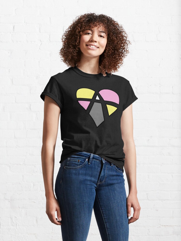 Alternate view of Queerplatonic Relationship Anarchy Heart (Black) Classic T-Shirt