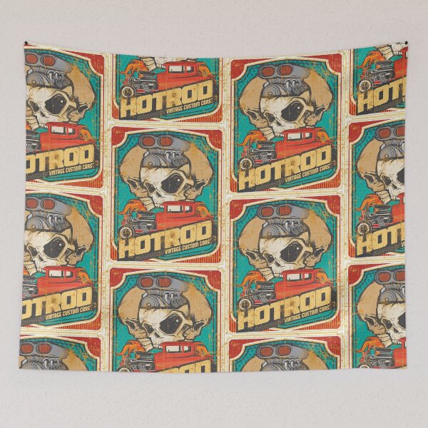 Item preview, Hot rod custom classic car and skulls designed and sold by TJHTTAUTOARTS.