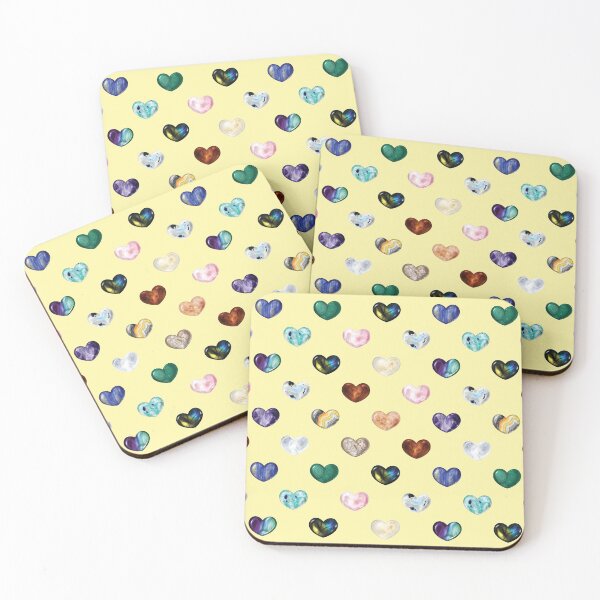 Item preview, Crystal Heart Repeat Pattern and Stickers: Yellow designed and sold by Fleurescience.