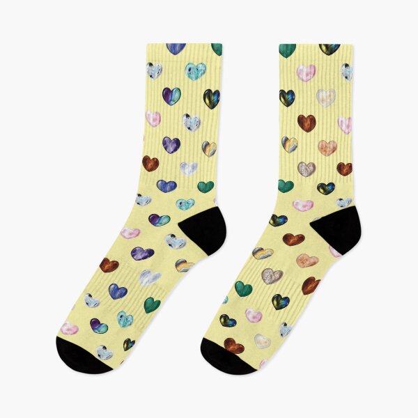 Item preview, Crystal Heart Repeat Pattern and Stickers: Yellow designed and sold by Fleurescience.