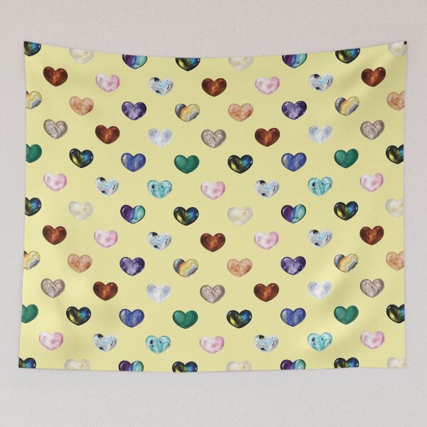 Item preview, Crystal Heart Repeat Pattern and Stickers: Yellow designed and sold by Fleurescience.