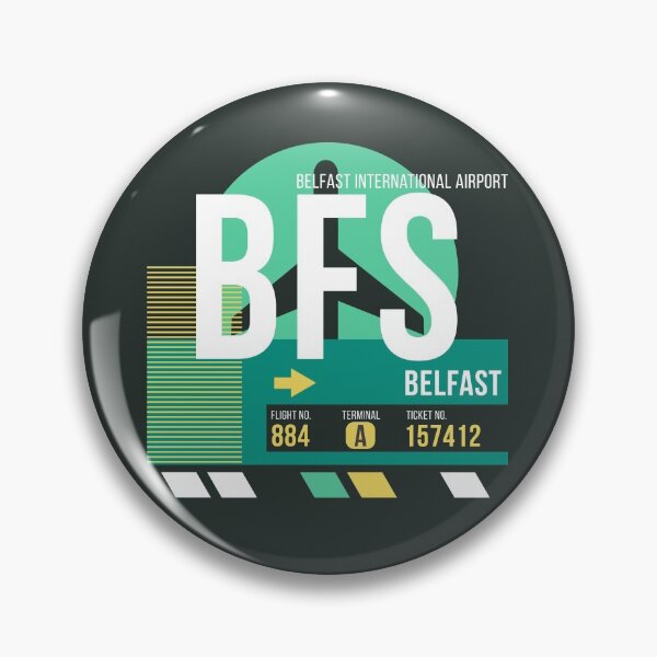 Item preview, Belfast (BFS) Airport Code Baggage Tag designed and sold by SLAG-Creative.