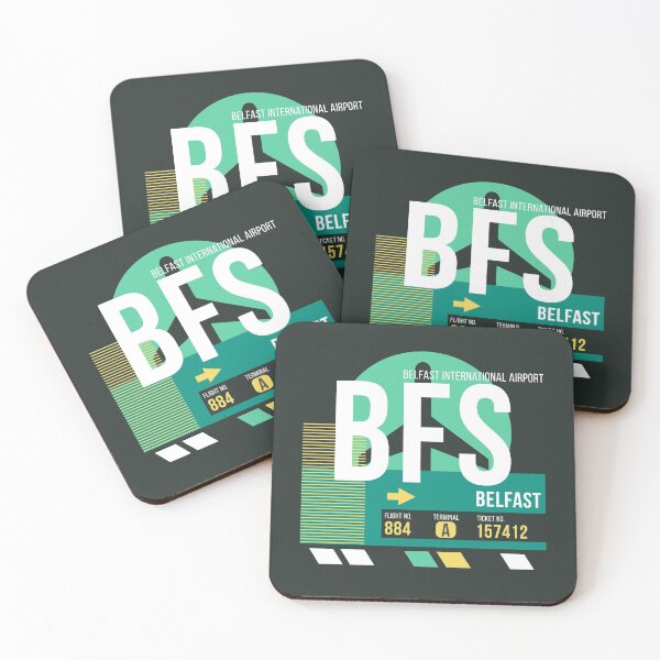 Item preview, Belfast (BFS) Airport Code Baggage Tag designed and sold by SLAG-Creative.