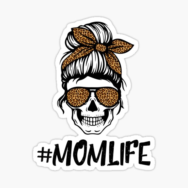 Mom Life Skull with bandana rectangle sublimation key chain