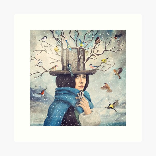 Aperçu de l'œuvre La Dame à la mangeoire à oiseaux créée et vendue par Paula Belle Flores.