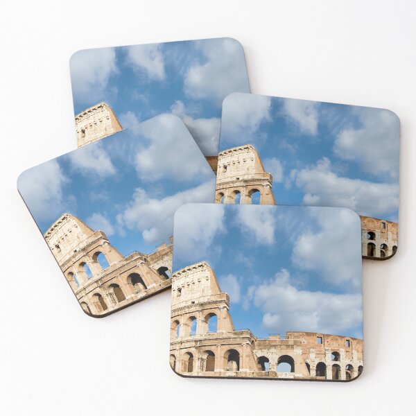 Item preview, Rome, Italy. Arches archictecture of Colosseum exterior with blue sky background and clouds. designed and sold by Paolo Modena Photography    -   Fine Italian Art.