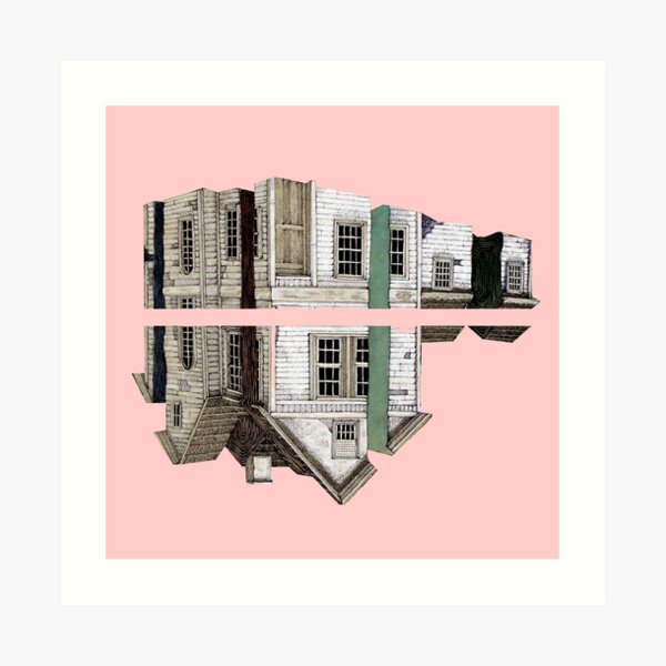 house in a pink Art Print