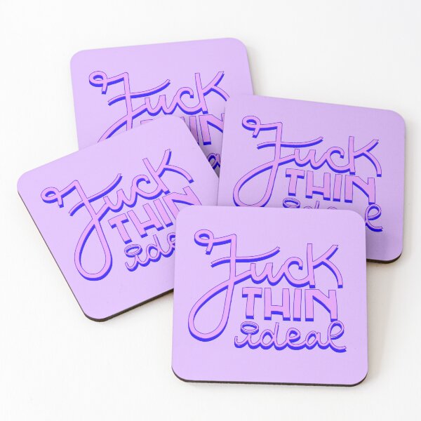 Item preview, Fuck Thin Ideal Body Positivity Slogan Pink and Blue Lettering designed and sold by SD-illustration.