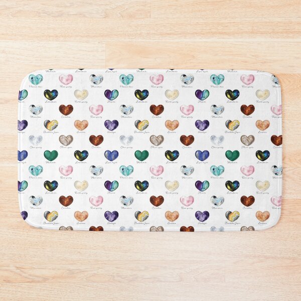 Item preview, Crystal Heart Repeat Pattern and Stickers (with names): White designed and sold by Fleurescience.