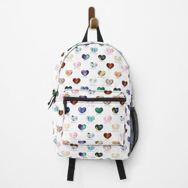 Item preview, Crystal Heart Repeat Pattern and Stickers (with names): White designed and sold by Fleurescience.