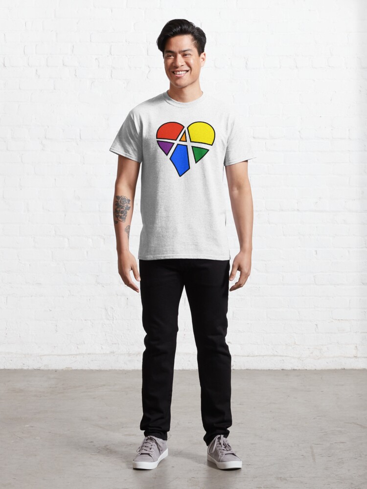 Alternate view of Rainbow Relationship Anarchy Heart (White) Classic T-Shirt