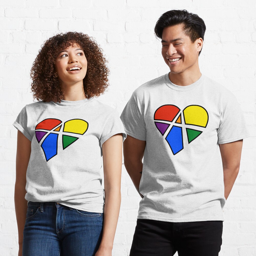 Rainbow Relationship Anarchy Heart (White) Classic T-Shirt