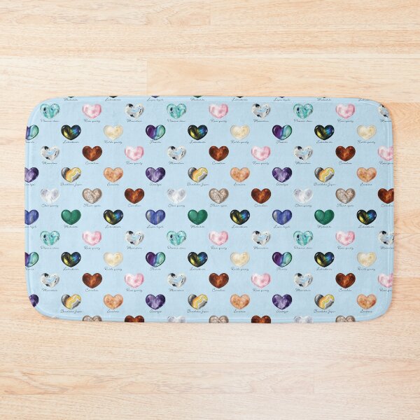 Item preview, Crystal Heart Repeat Pattern and Stickers (with names): Blue designed and sold by Fleurescience.