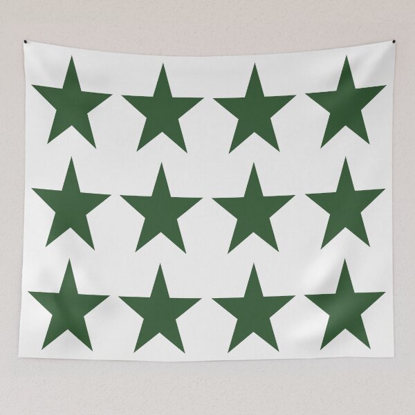 Item preview, Large PINE GREEN and WHITE STARS  designed and sold by RachelMacht.