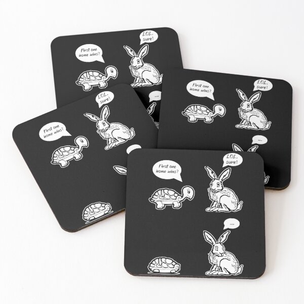 Item preview, First One Home Wins? - The Tortoise and The Hare Funny Cartoon Meme designed and sold by MakersKeystone.