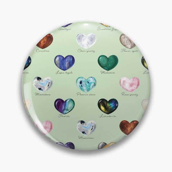 Item preview, Crystal Heart Repeat Pattern and Stickers (with names): Green designed and sold by Fleurescience.