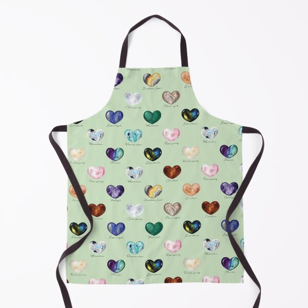 Item preview, Crystal Heart Repeat Pattern and Stickers (with names): Green designed and sold by Fleurescience.
