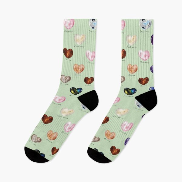 Item preview, Crystal Heart Repeat Pattern and Stickers (with names): Green designed and sold by Fleurescience.