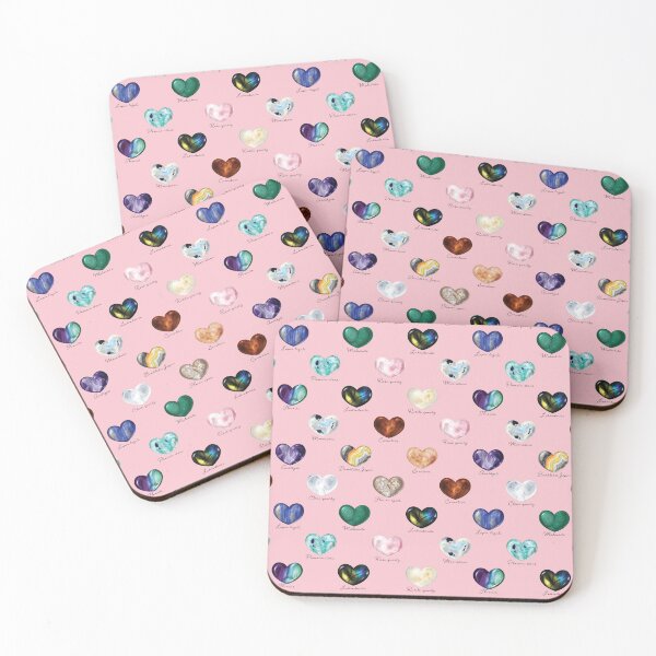 Item preview, Crystal Heart Repeat Pattern and Stickers (with names): Pink designed and sold by Fleurescience.