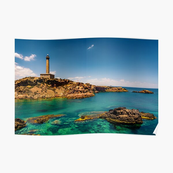 The sea and the Faro de Cabo de Palos Poster