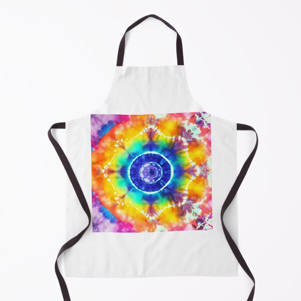 Sassy Rainbow Tie Dye Mandala Apron