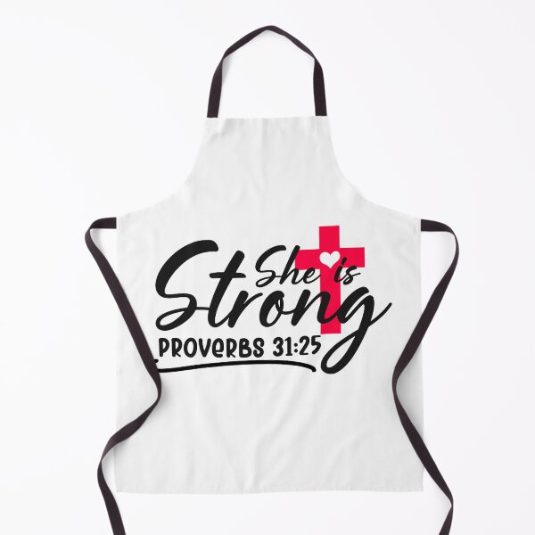 Item preview, She is Strong Black with Red Cross Proverbs 31:25 Bible Study designed and sold by WLHmedia.com .
