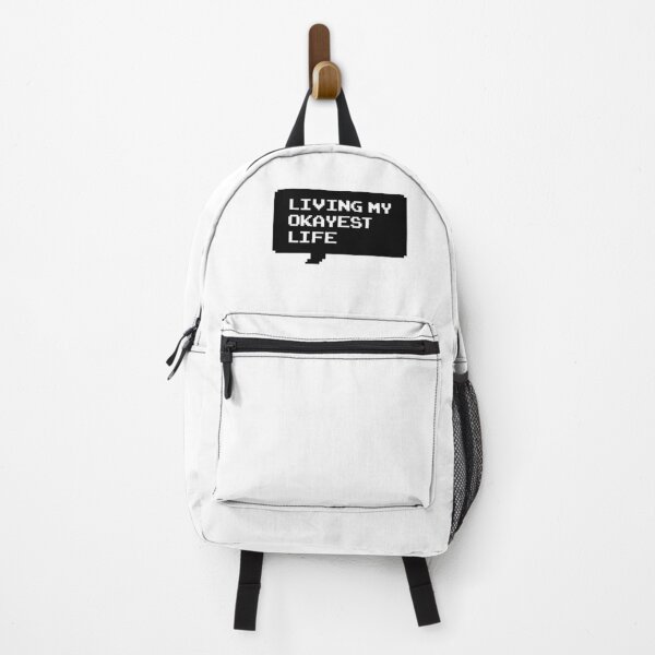 Item preview, Living my okayest life funny retro arcade style Black and White speech bubble designed and sold by Deegital18.