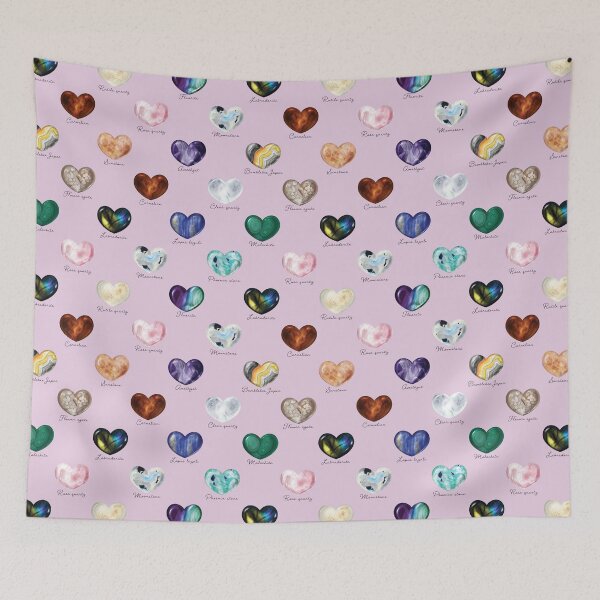 Item preview, Crystal Heart Repeat Pattern and Stickers (with names): Purple designed and sold by Fleurescience.