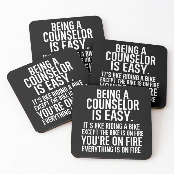 Item preview, Being A Counselor Is Easy It is Like Riding A Bike. Except the Bike is on Fire. You are On Fire. Everything is on Fire. designed and sold by TeesYouWant.