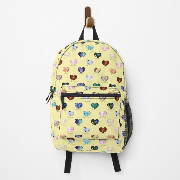 Item preview, Crystal Heart Repeat Pattern and Stickers (with names): Yellow designed and sold by Fleurescience.