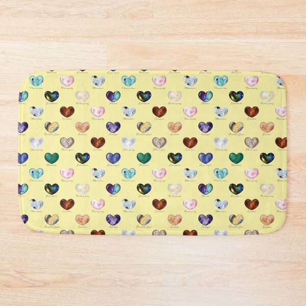 Item preview, Crystal Heart Repeat Pattern and Stickers (with names): Yellow designed and sold by Fleurescience.